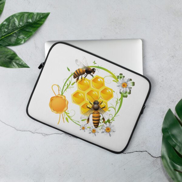 Funda para laptop 13", abejas Funda de neopreno para laptop con estampado de panal de abejas, interior afelpado para proteger tu dispositivo de golpes y arañazos.