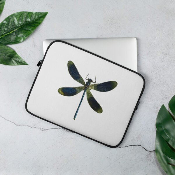 Funda para laptop 13 libelula Funda para laptop 13", estampado de libélula, color blanco