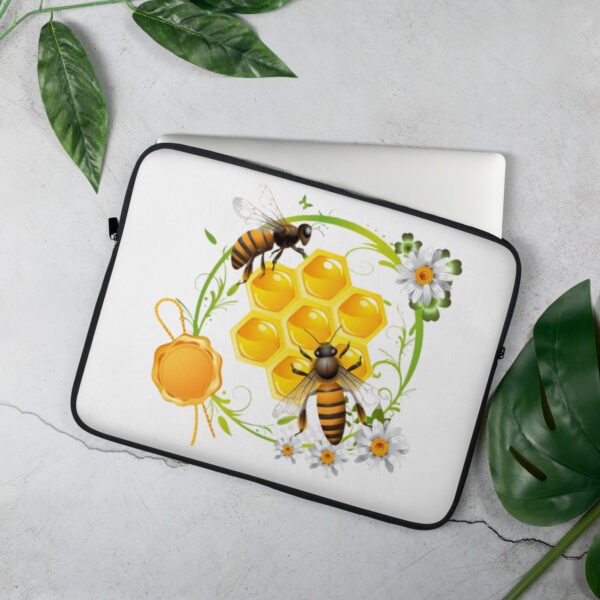 Funda para laptop 15", abejas Funda de neopreno para laptop con estampado de panal de abejas, interior afelpado para proteger tu dispositivo de golpes y arañazos.