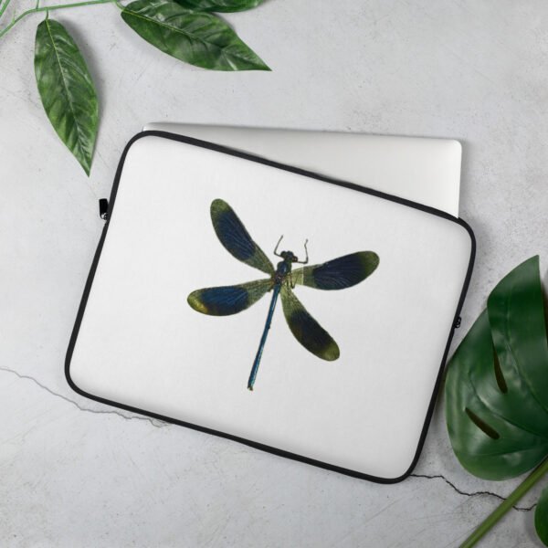 Funda para laptop 15 libelula Funda para laptop 15", estampado de libélula, color blanco