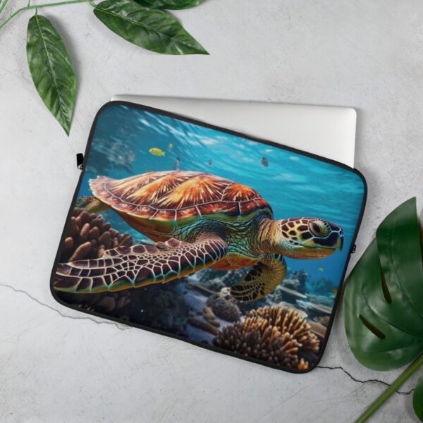 Funda para laptop tortuga 15 Funda para laptop de 15", estampado de tortuga marina, color azul
