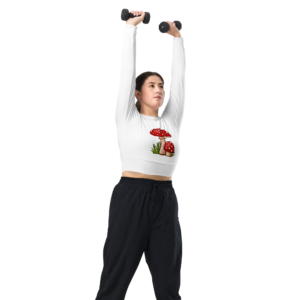 Crop top manga larga estampado honfo amanita muscaria