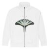 Chaqueta unisex reciclada con estampado de mariposa zebra, bolsas laterales con cremallera