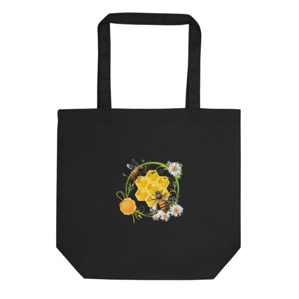 eco-tote-bag-black-front-697d456708de3.jpg Bolsa de tela ecológica | Abejas