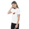 organic-cotton-kids-t-shirt-white mariposa monarca. Playera ecológica para niño, con estampado divertido y materiales orgánicos, diseñada para comodidad y sostenibilidad