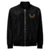 chaqueta bomber bordado venado, cremallera al frente y en manga