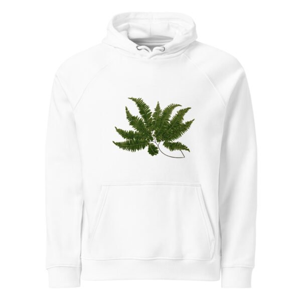 unisex-eco-raglan-hoodie-white-front-6723f10e92ace.jpg Sudadera con capucha ecológica | helecho