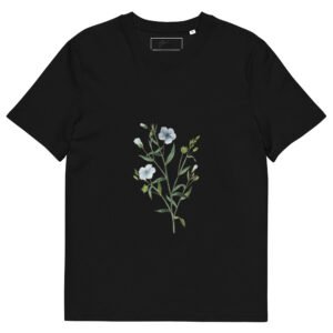 playera estampada de flores azules